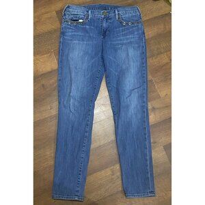 True Religion Women Sz 30 Studded Rhinestone Skinny Jeans